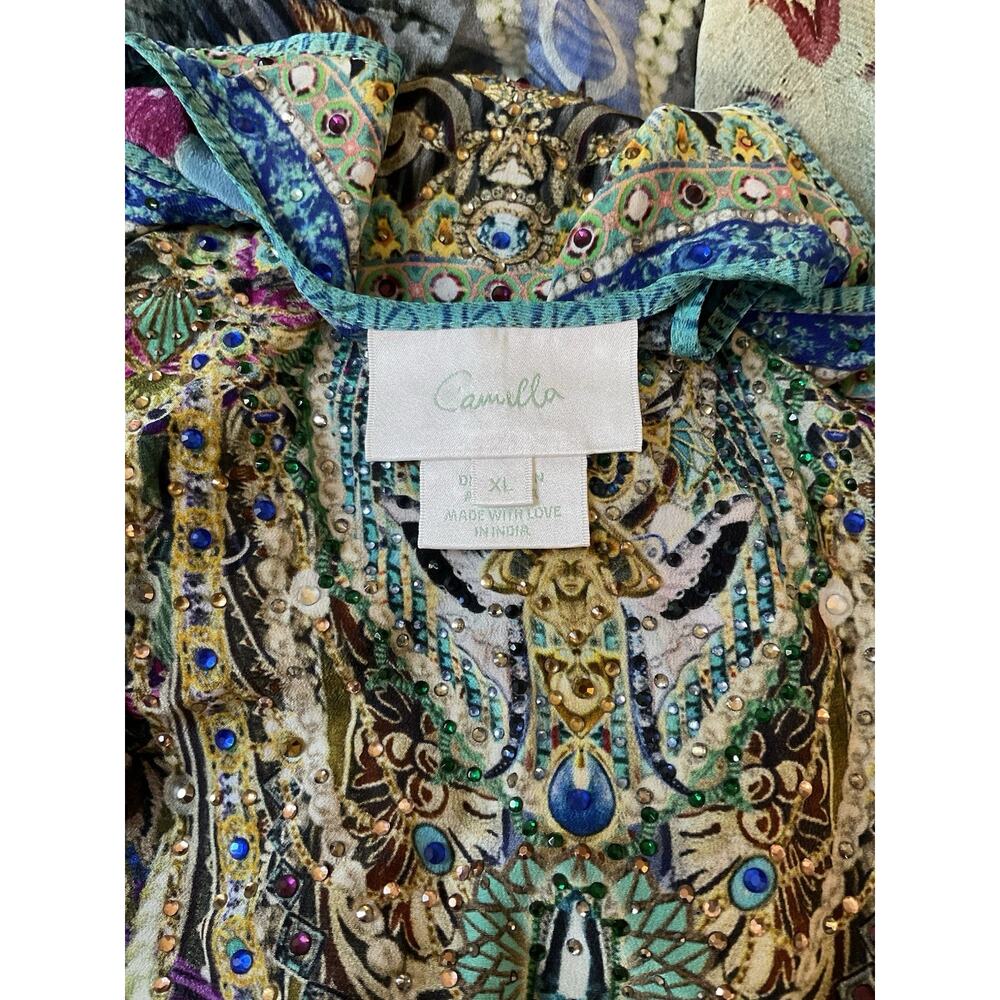Camilla Silk Embellished Hi-Low Tank Dress – Beautiful-Size XL - Picture 6 of 9
